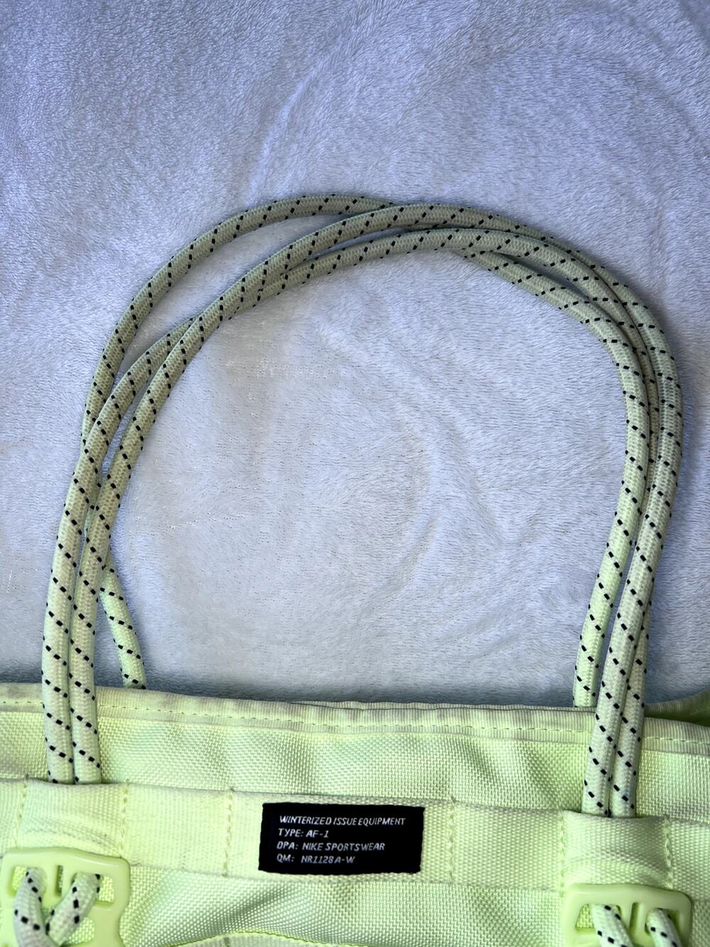 Nike AF1 Utility Tote Bag Neon Green Rope Handle Sportswear Carryall